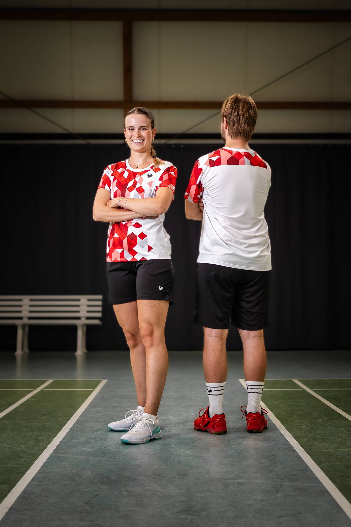 T-shirt Red Squares - Femme